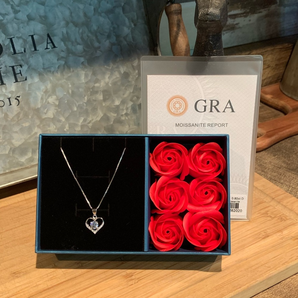 1 ctw Moissanite heart necklace